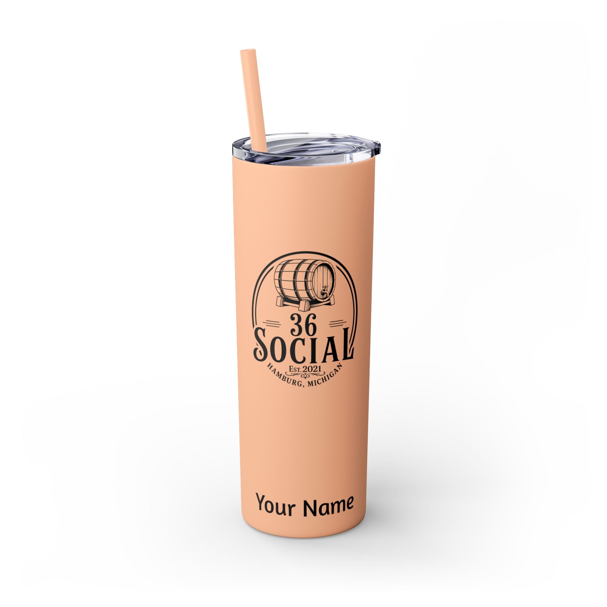 Skinny Steel Tumbler with Straw - 20oz - 36 Social