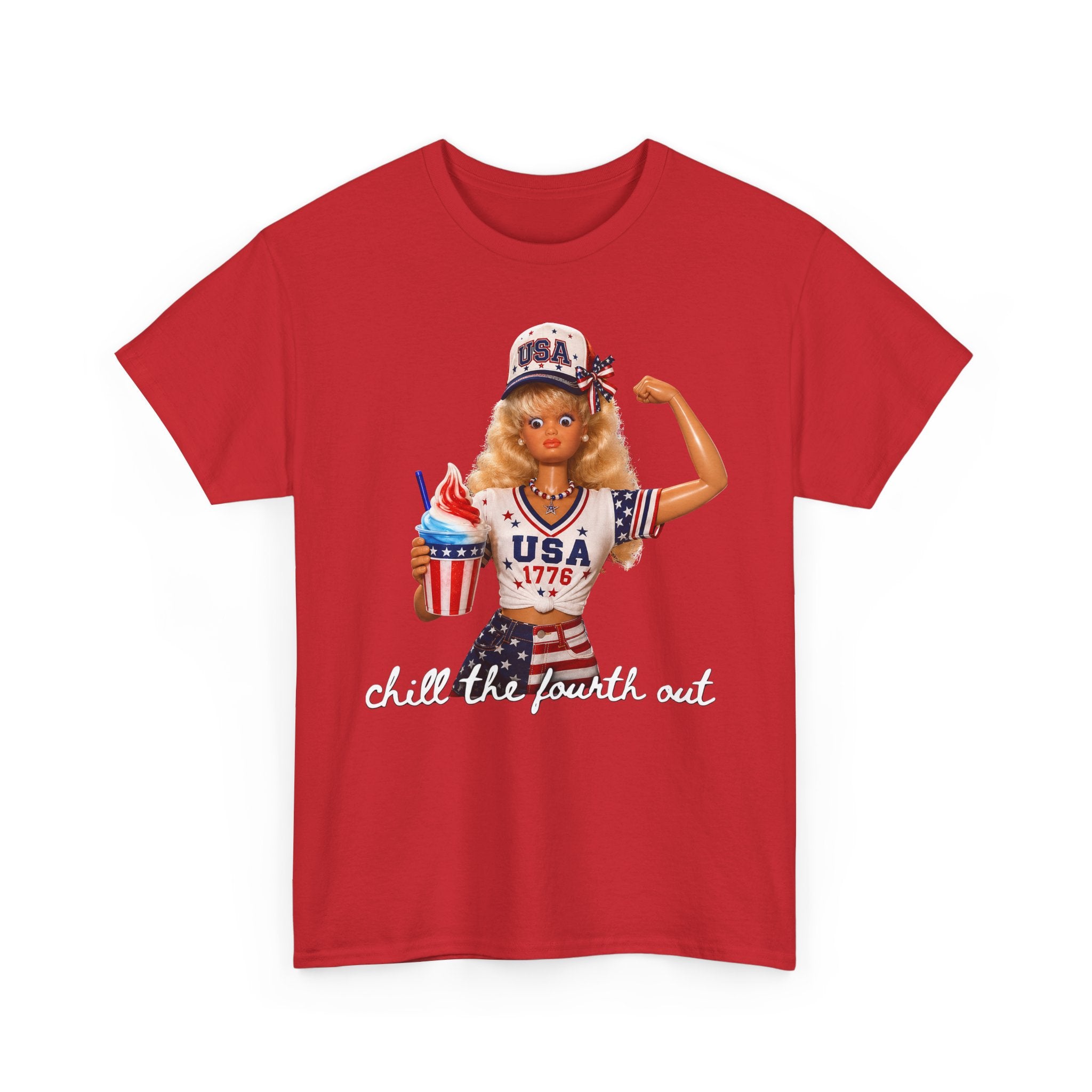 Cute Doll Chill 4th of July Funny Patriotic Basic T-Shirt - Unisex