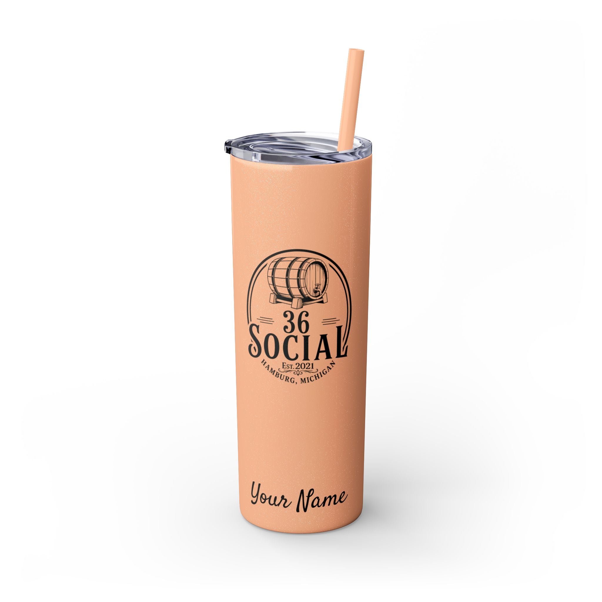 Skinny Steel Tumbler with Straw - 20oz - 36 Social