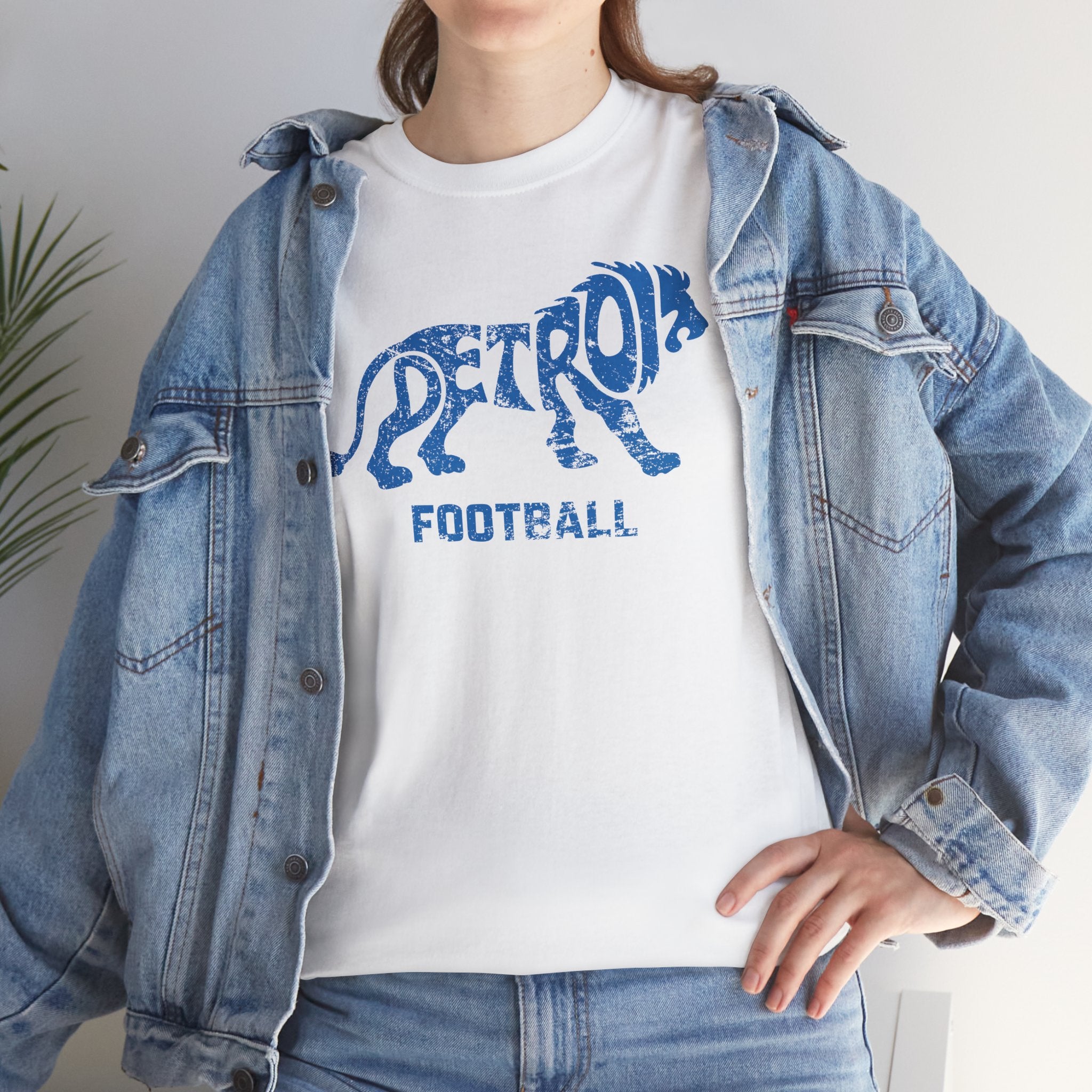 Detroit Football Lion Blue Basic T-Shirt - Unisex