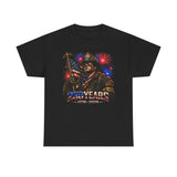 Firefighter Flag Fireworks 250th Anniversary Distressed Patriotic Basic T-Shirt - Unisex