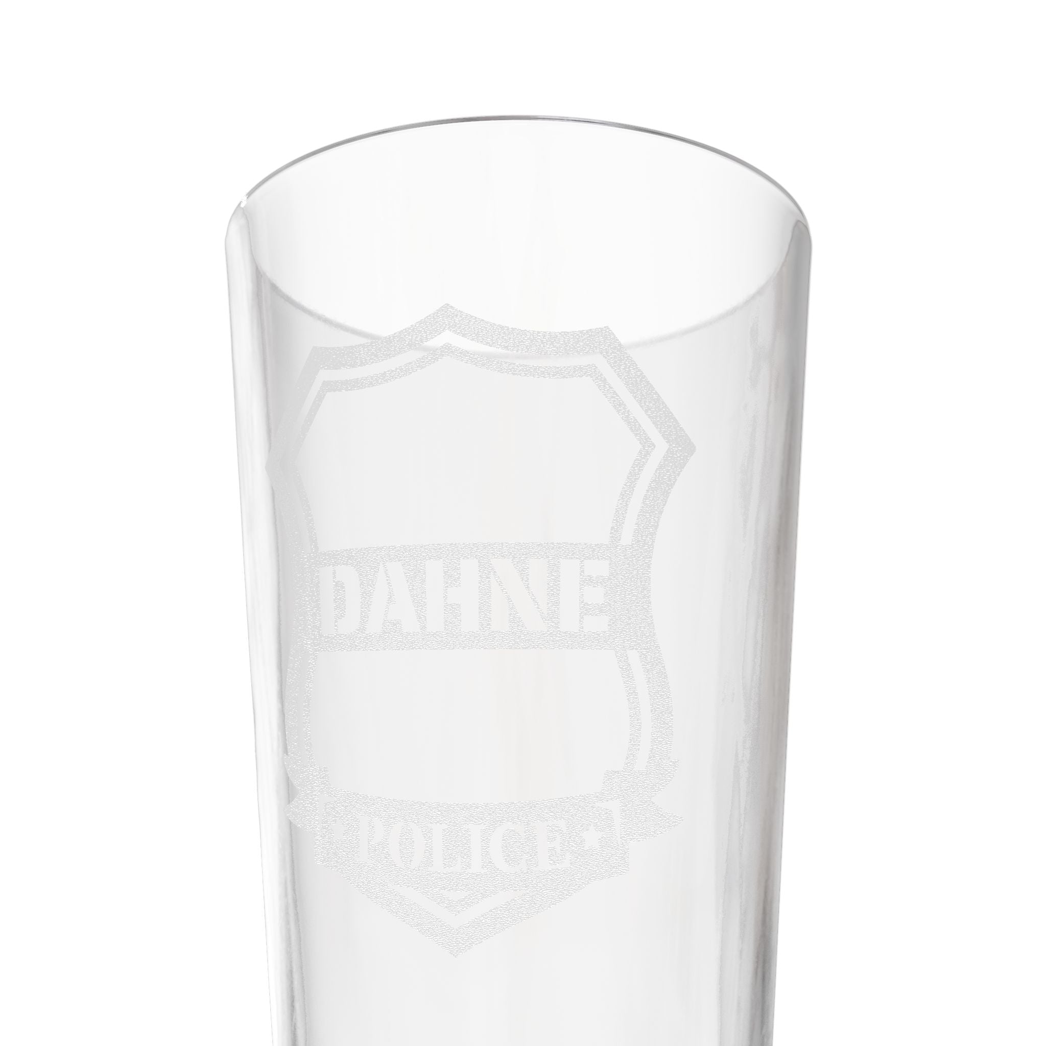 Police Monogram Personalized Engraved 16oz Pint Mixing Glass
