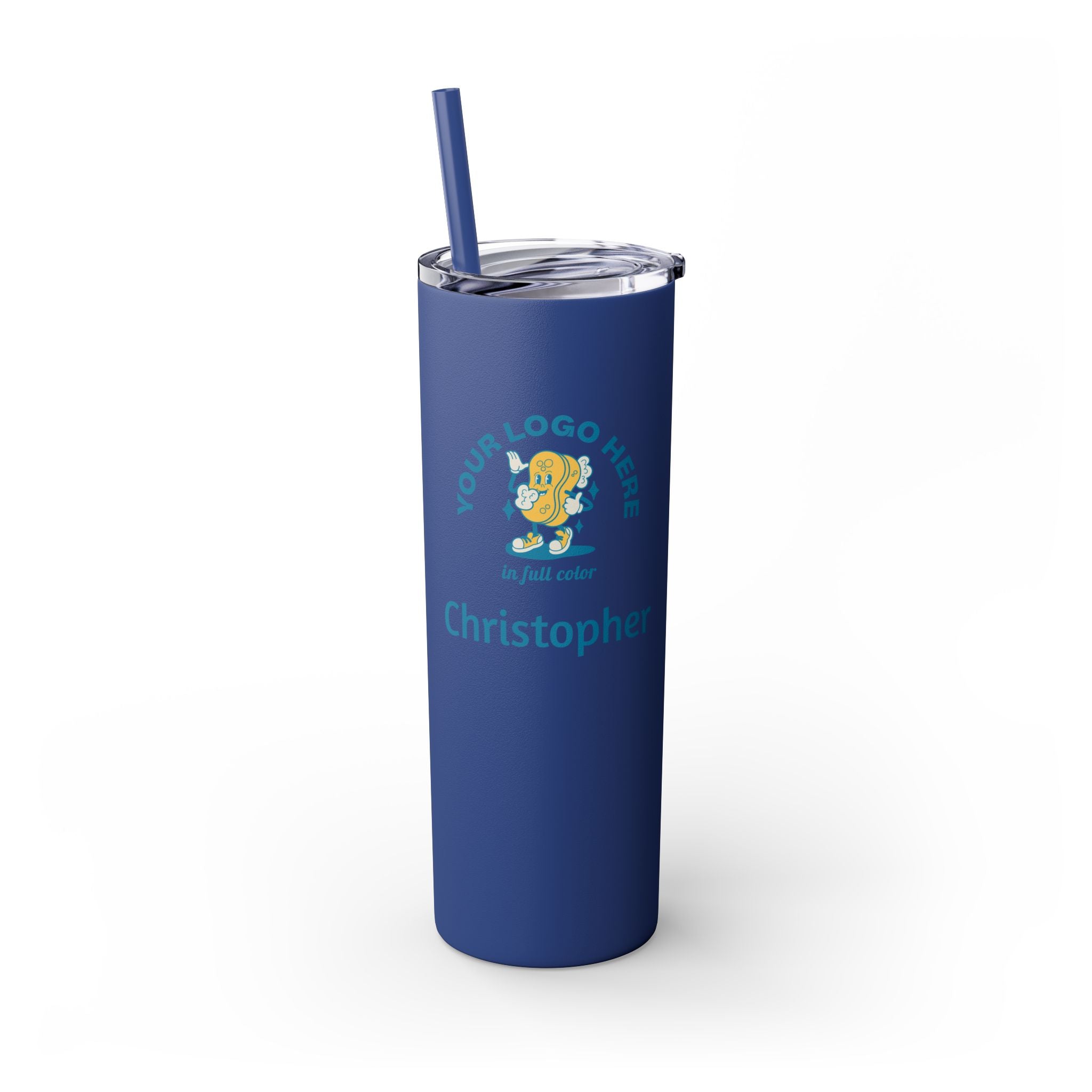 Personalized Skinny Tumbler with Straw - 20oz - Your Logo, Your Brand