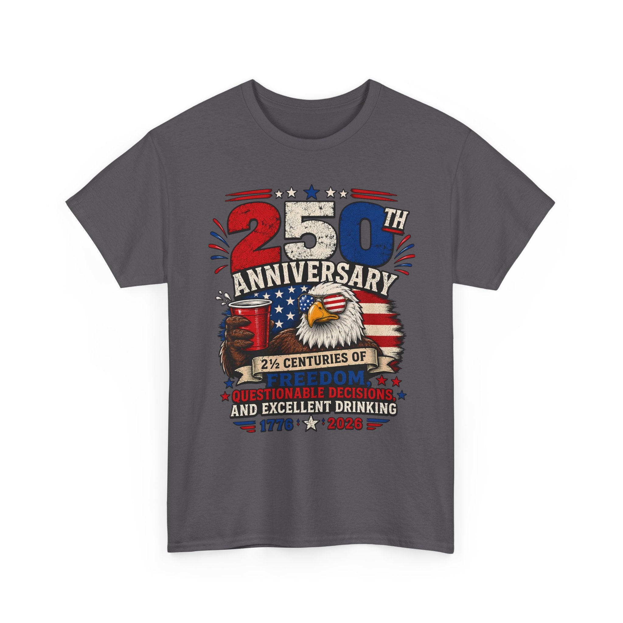 Funny Eagle Freedom Beer 250th Anniversary Distressed Patriotic USA 250 Basic T-Shirt - Unisex
