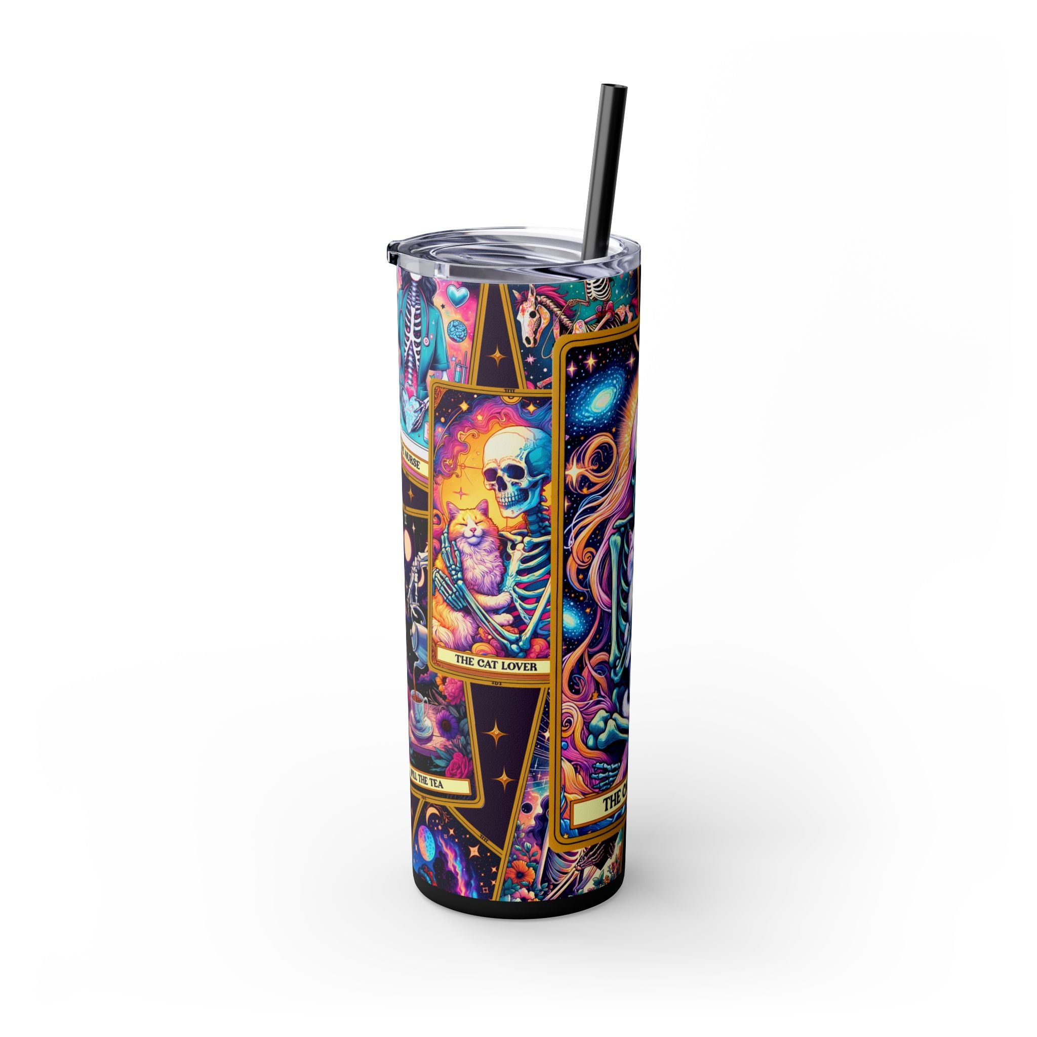 The Cat Lover 2 Skinny Steel Tumbler with Straw, 20oz