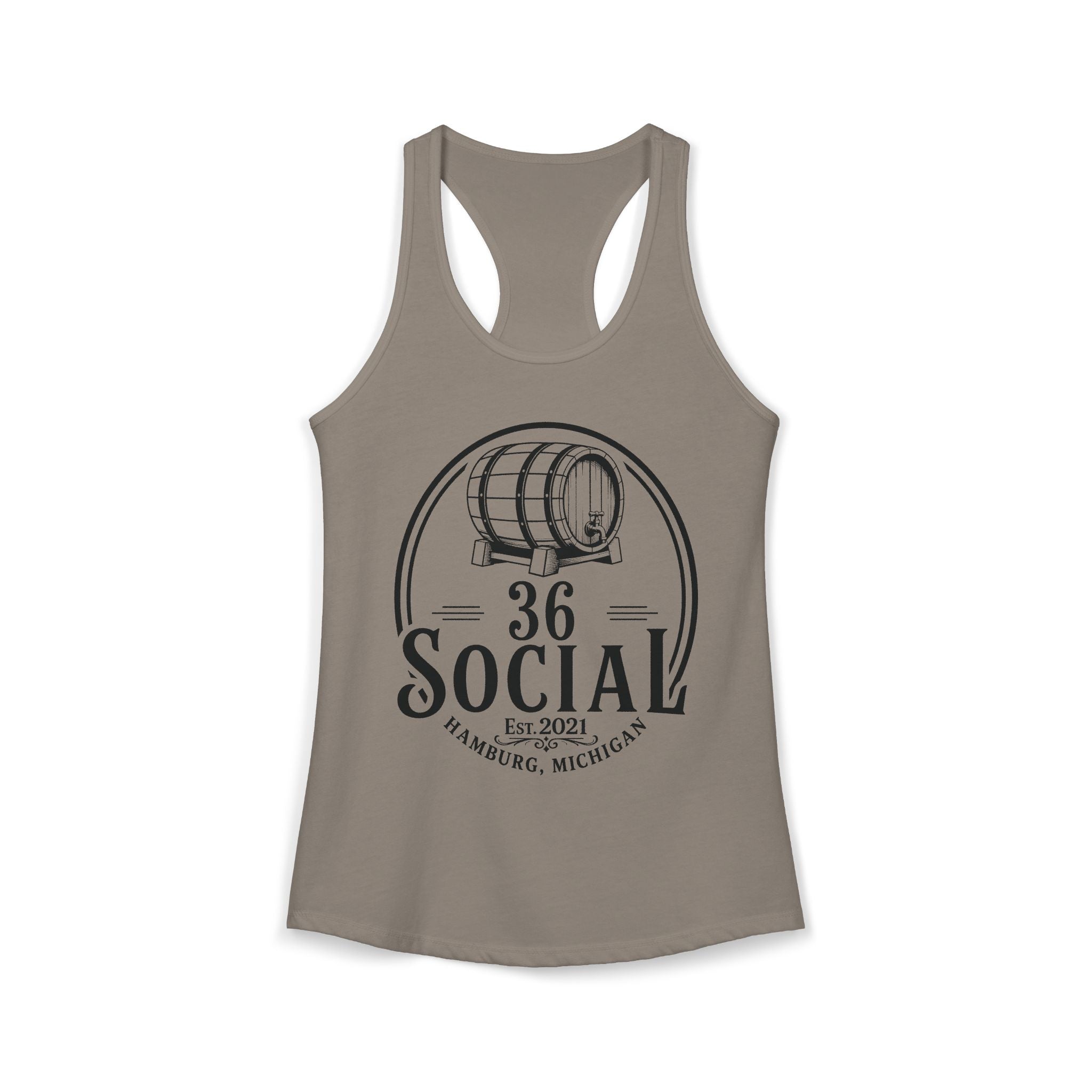 36 Social Logo 2 Black SL Basic Racerback Tank Top - Women's