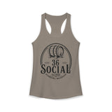 36 Social Logo 2 Black SL Basic Racerback Tank Top - Women's