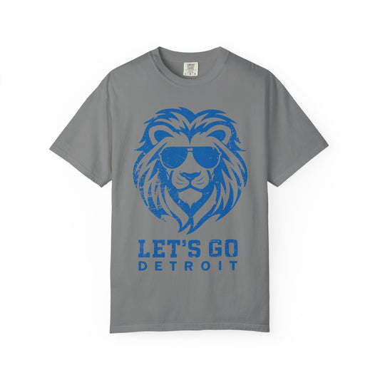 Let's Go Detroit Lion Blue Premium T-Shirt - Unisex