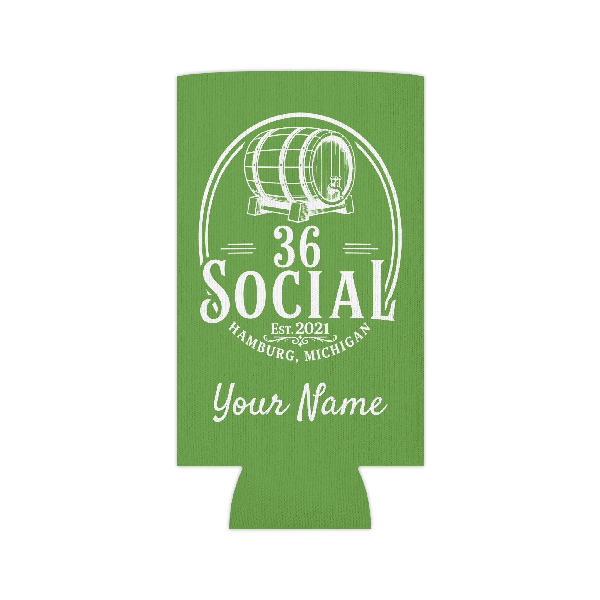 36 Social Logo 2 SL Can Cooler - Skinny - Green (Satisfy)
