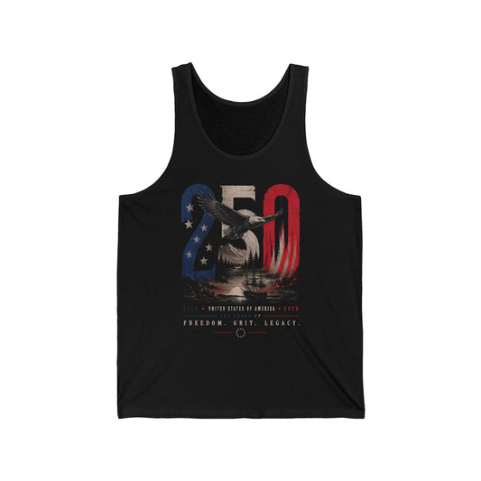 Bald Eagle Monument USA 250 Anniversary Distressed Patriotic Basic Tank Top - Unisex