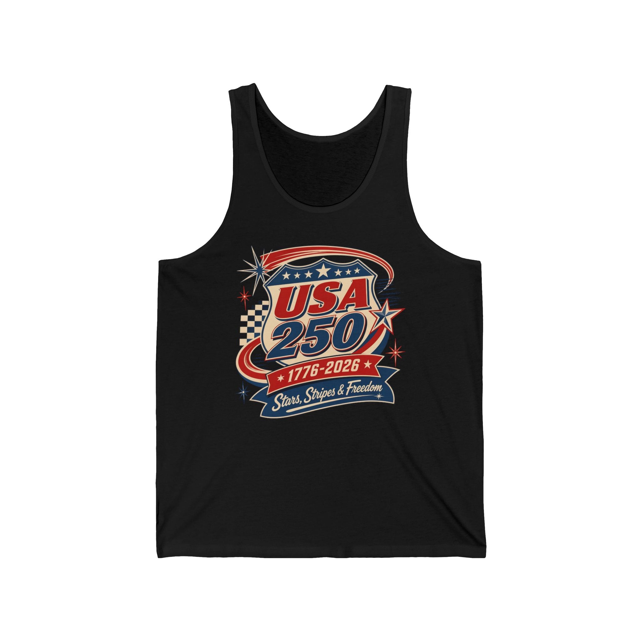 Racing Badge USA 250 1776 2026 Retro Patriotic Basic T-Shirt - Unisex