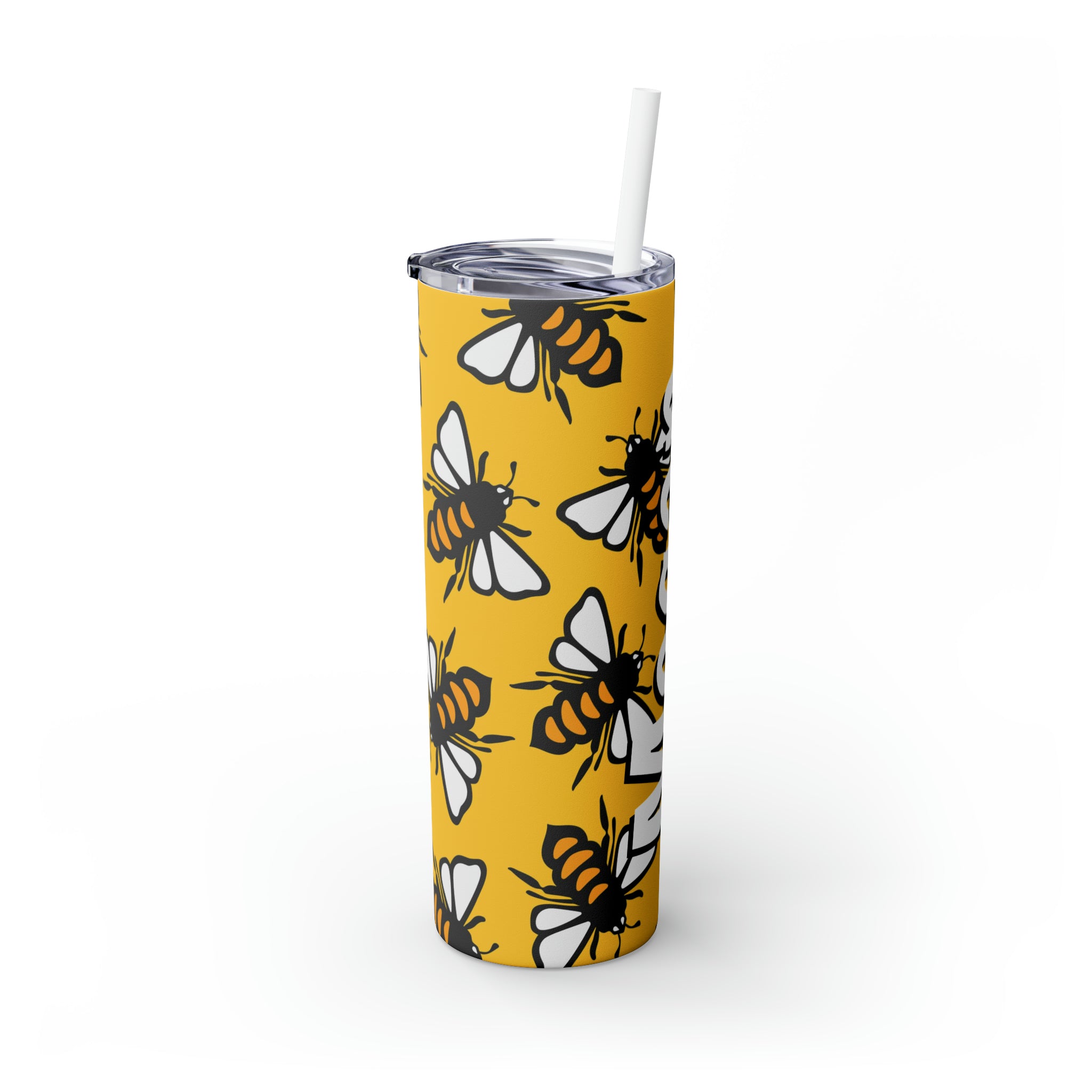 Bees Personalized Skinny Steel Tumbler with Straw, 20oz