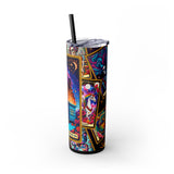 The Emotional Dumpster Fire 1 Skinny Steel Tumbler with Straw, 20oz