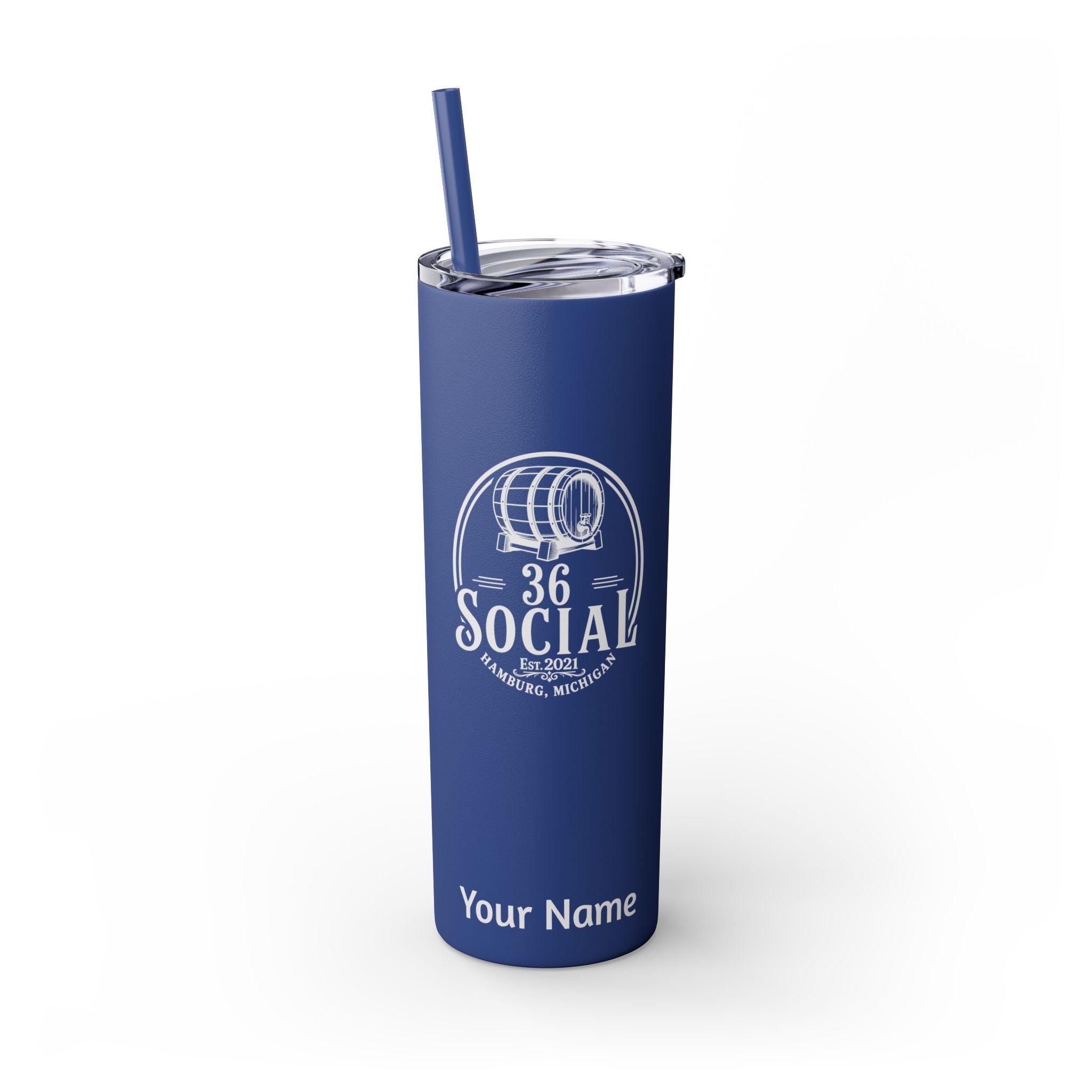 Skinny Steel Tumbler with Straw - 20oz - 36 Social