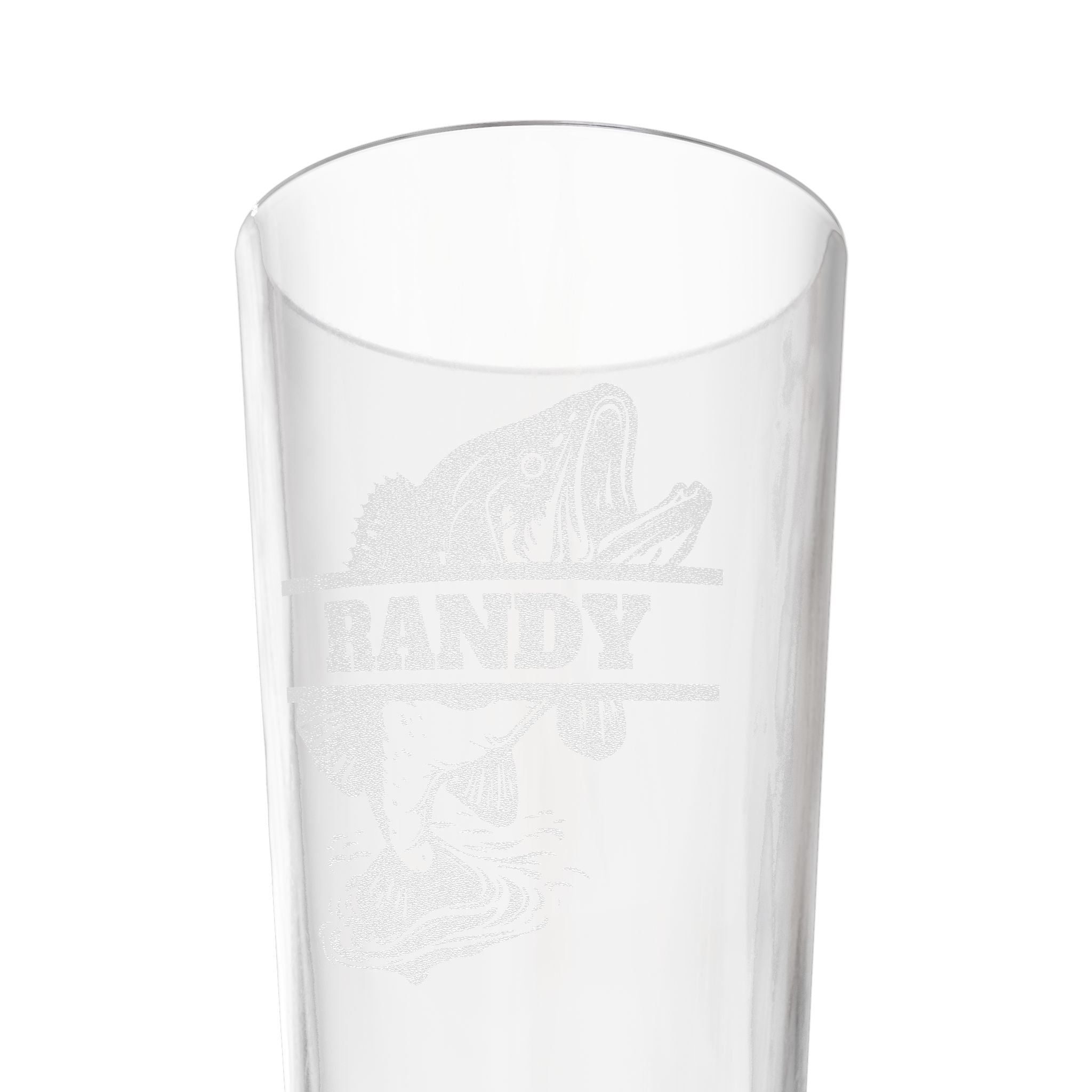 Bass Fish Name Personalized Engraved 16oz Pint Mixing Glass