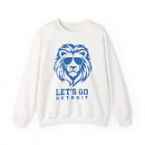 Let's Go Detroit Lion Blue Crewneck Sweatshirt - Unisex