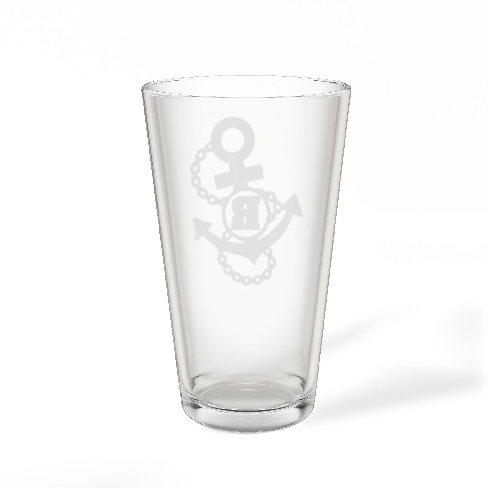 Anchor Initial Personalized Engraved 16oz Pint Mixing Glass