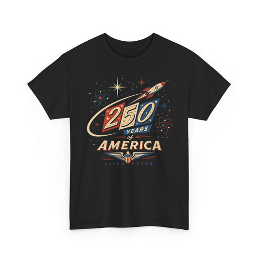 Rocket Space 250 Years America Retro Patriotic Americana Basic T-Shirt - Unisex