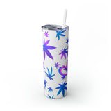 Cannabis Personalized Skinny Steel Tumbler with Straw, 20oz