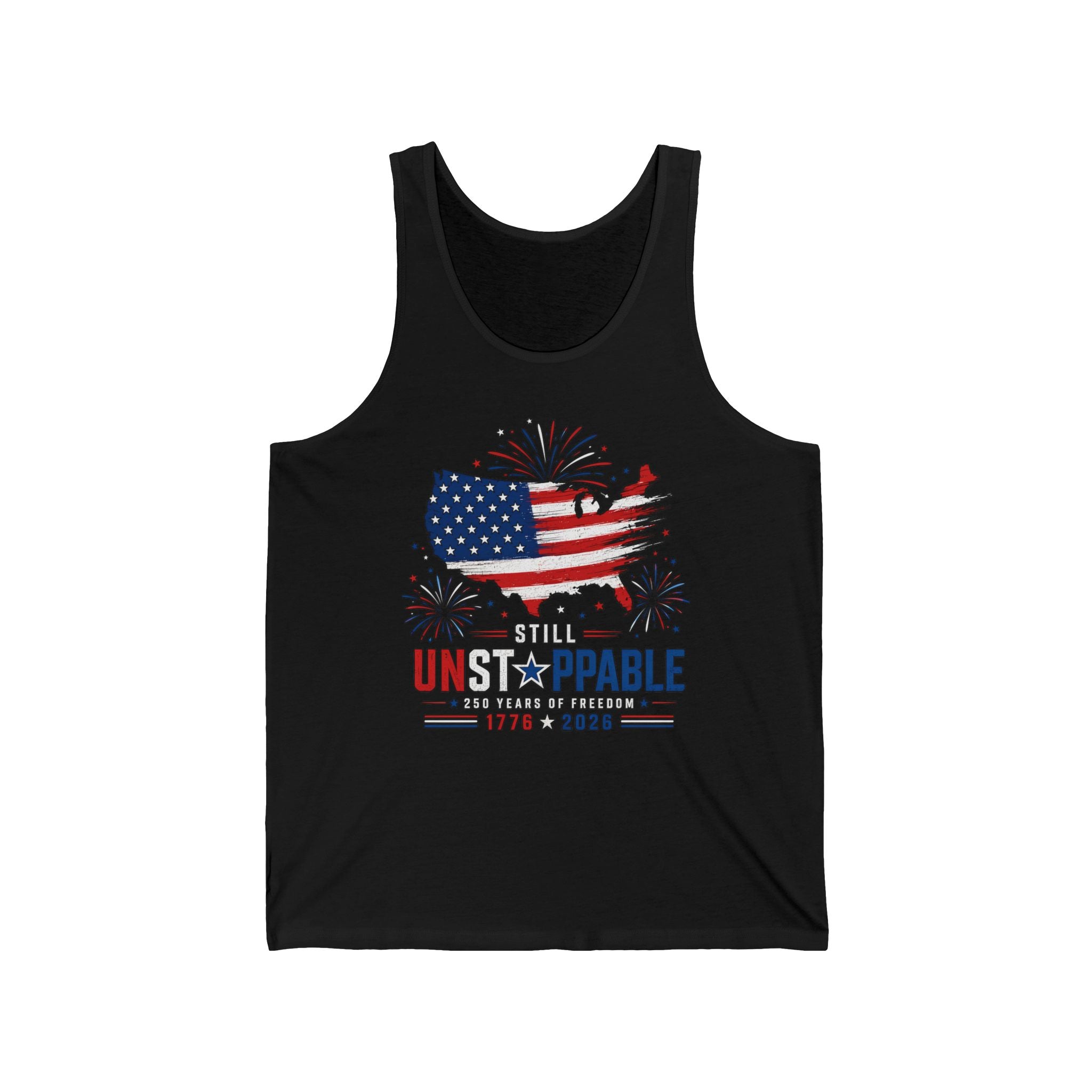 Brush Flag Still Unstoppable 250 Years Freedom Patriotic Basic T-Shirt - Unisex
