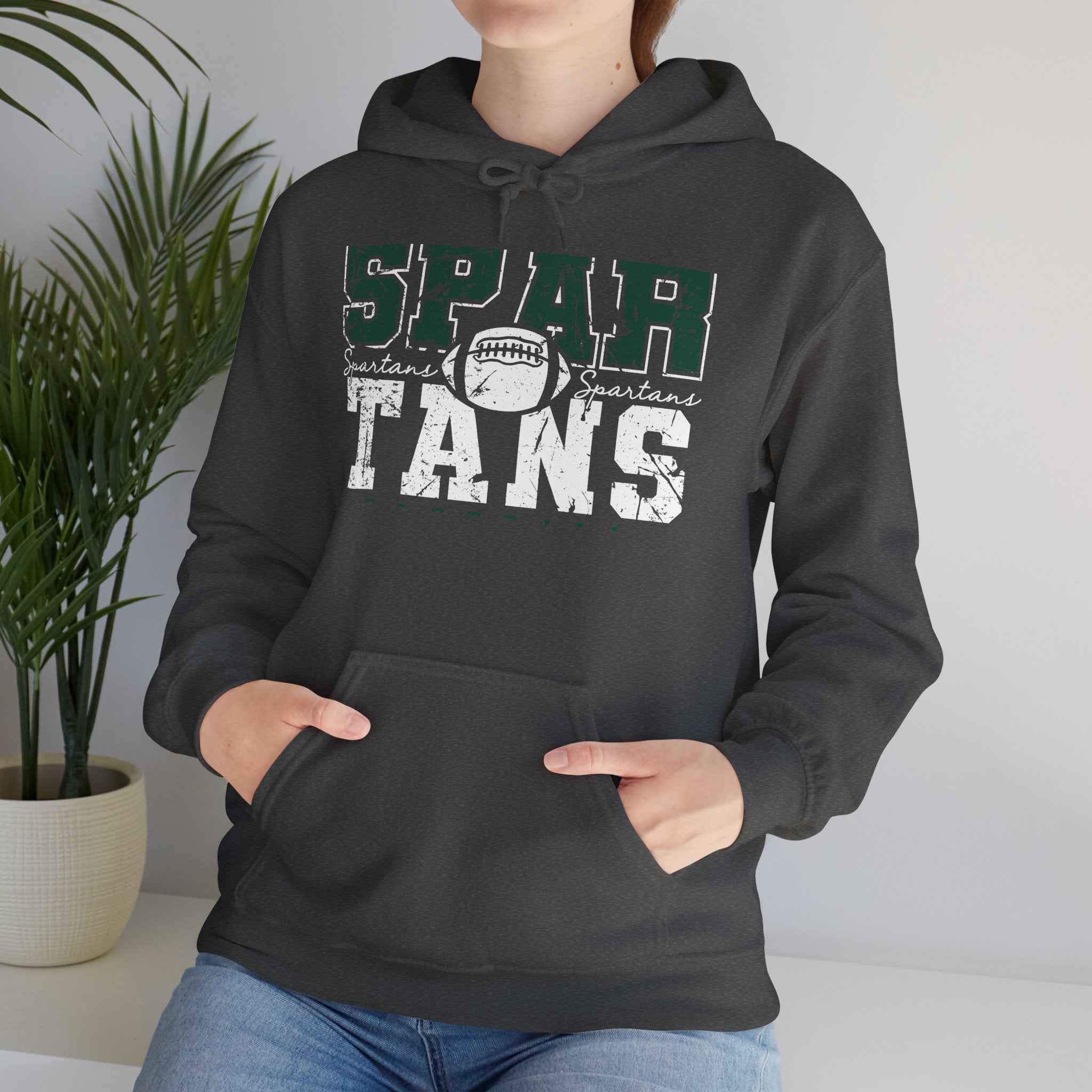 Spartans Football Green & White Hoodie - Unisex
