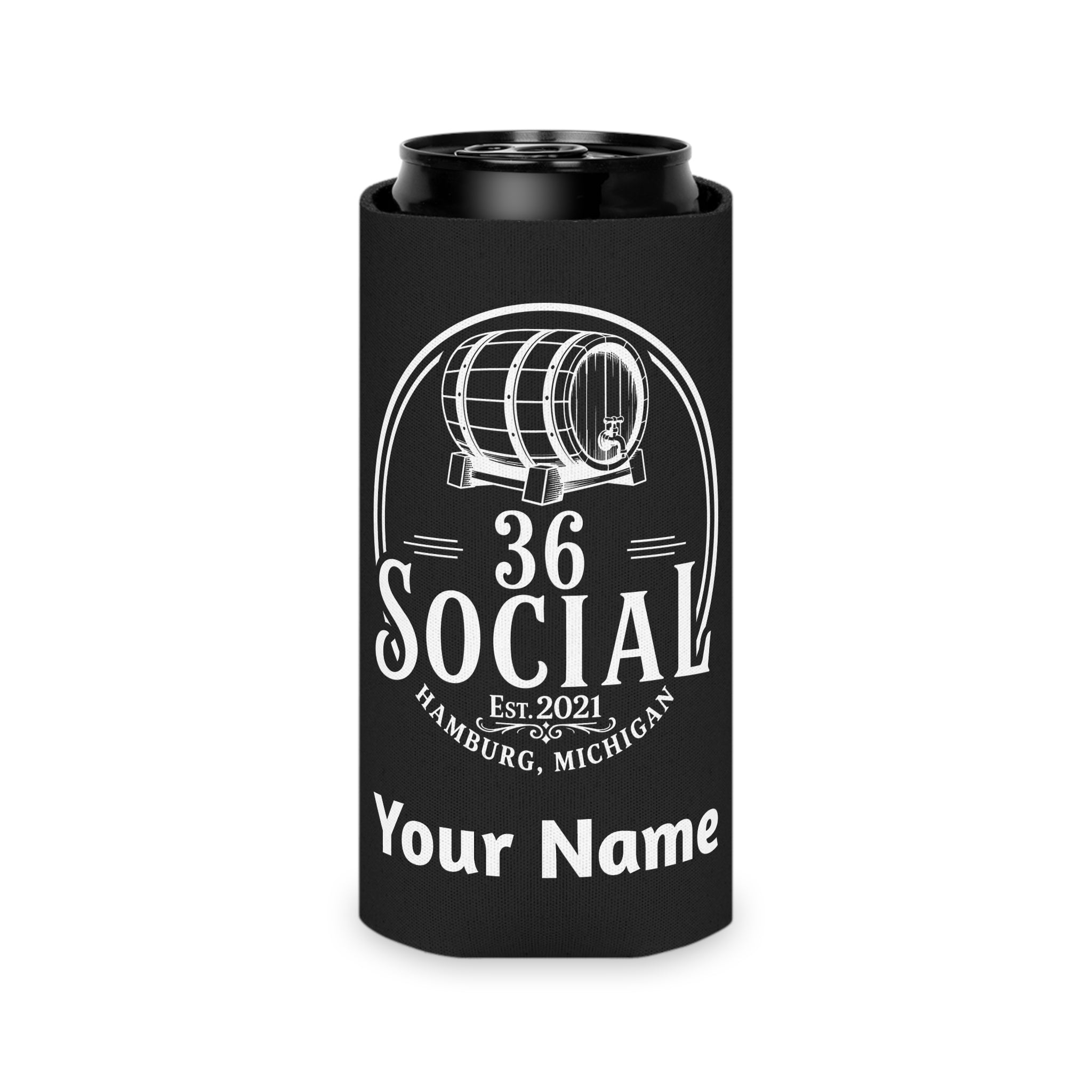 36 Social Logo 2 SL Can Cooler - Skinny - Black (Amaranth)