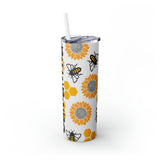 Bees Personalized Skinny Steel Tumbler with Straw, 20oz