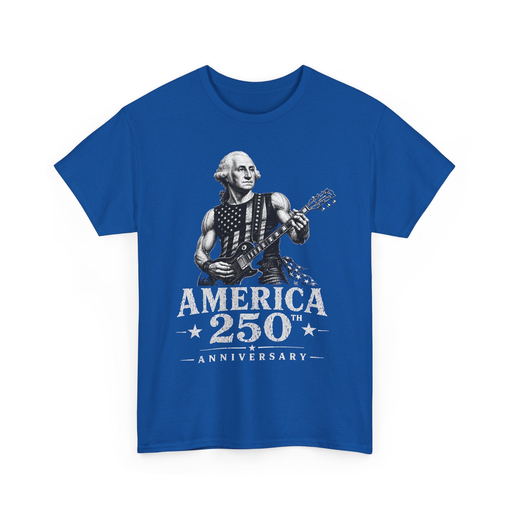 Monochrome Rocker America 250 Anniversary Distressed Patriotic Basic T-Shirt - Unisex