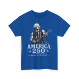 Monochrome Rocker America 250 Anniversary Distressed Patriotic Basic T-Shirt - Unisex