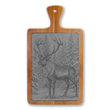 Reindeer in Snow Engraved Slate Charcuterie Board with Handle