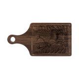 Reindeer in Snow Personalized Engraved Wooden Cutting Board Paddle w Handle