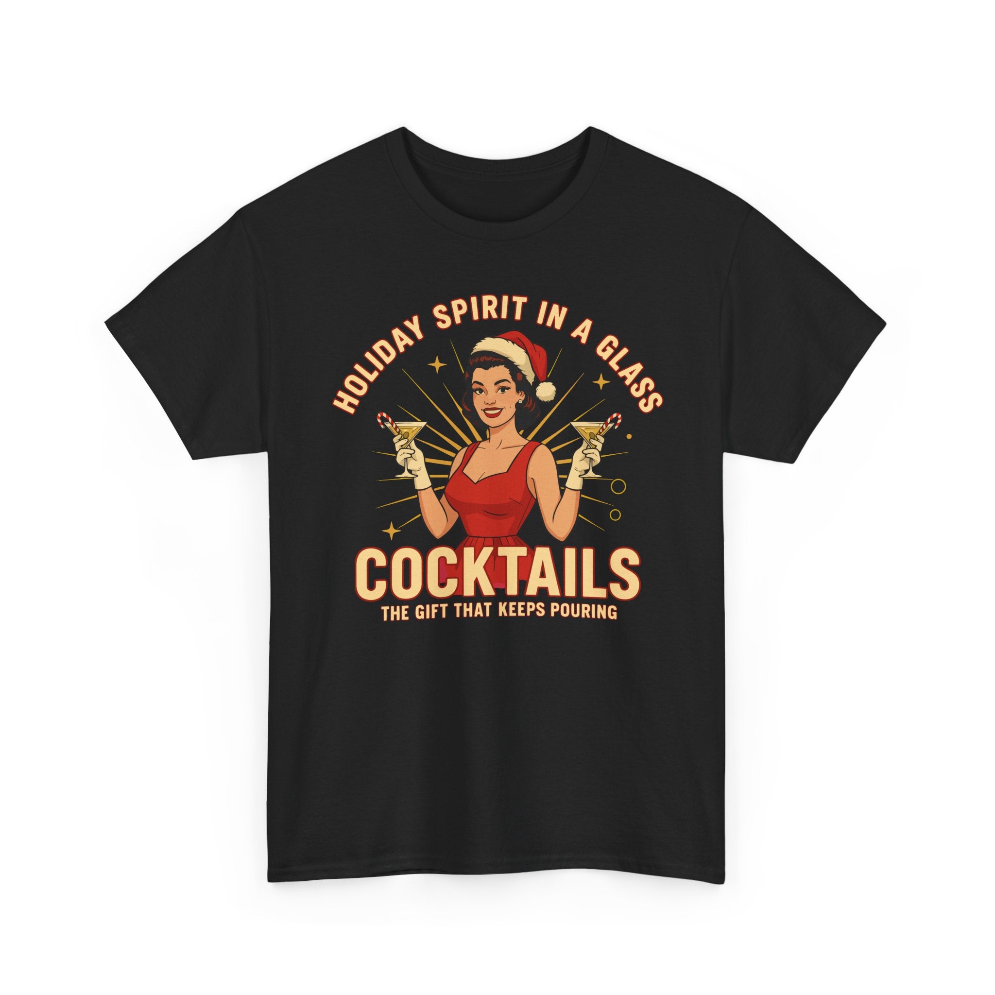 Holiday Spirit In A Glass Cocktails Basic T-Shirt - Unisex