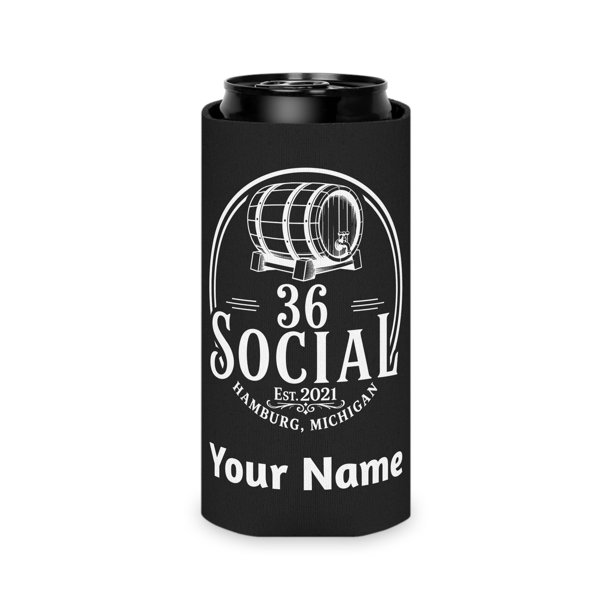 36 Social Logo 2 SL Can Cooler - Skinny - Black (Amaranth)