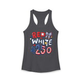Red White Blue Bow 250 Anniversary Patriotic Americana Basic Racerback Tank Top - Women's