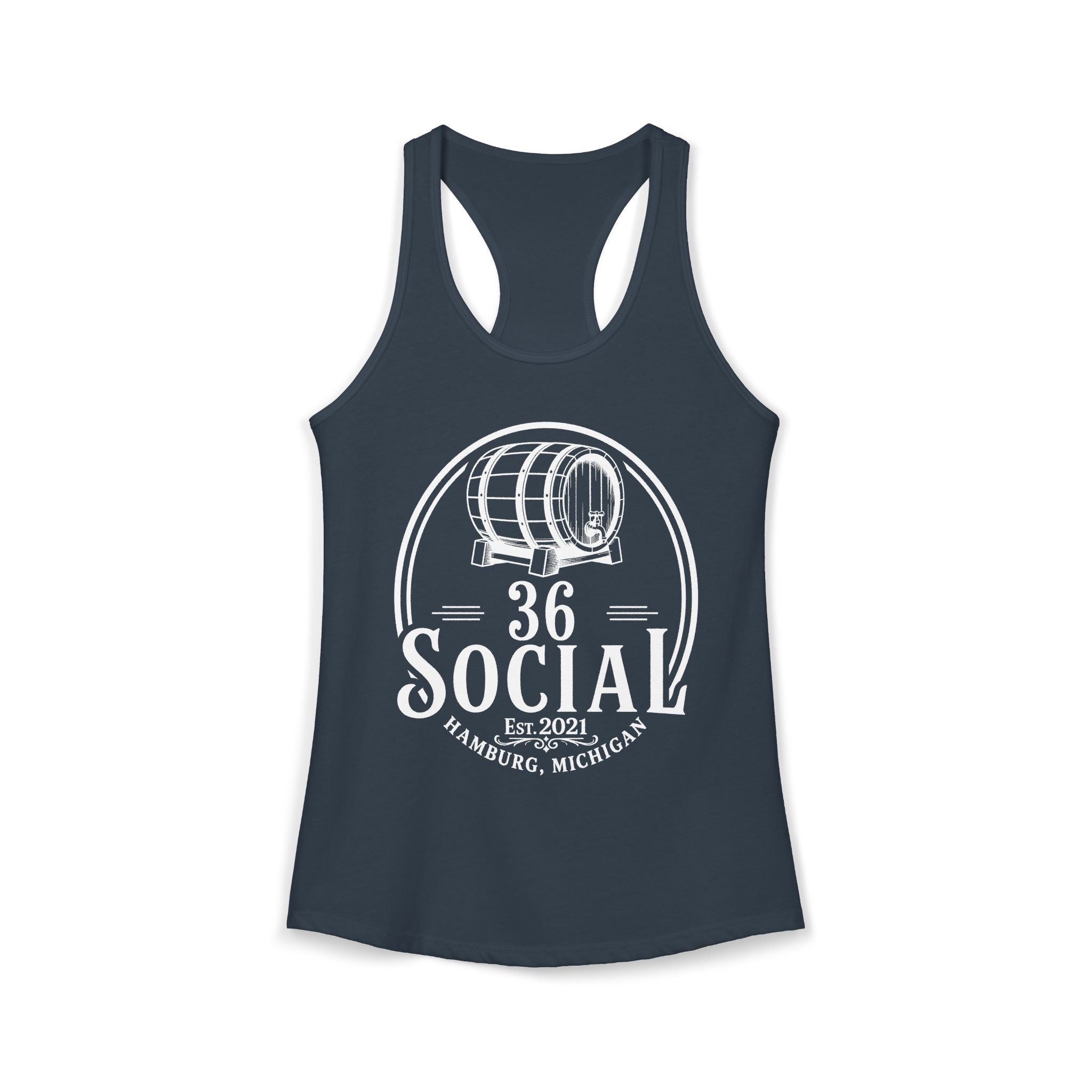36 Social Logo 2 Black SL Basic Racerback Tank Top - Women's