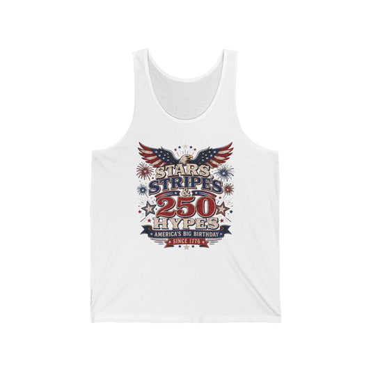 Stars Stripes Hypes 250th Anniversary Retro Patriotic Basic T-Shirt - Unisex