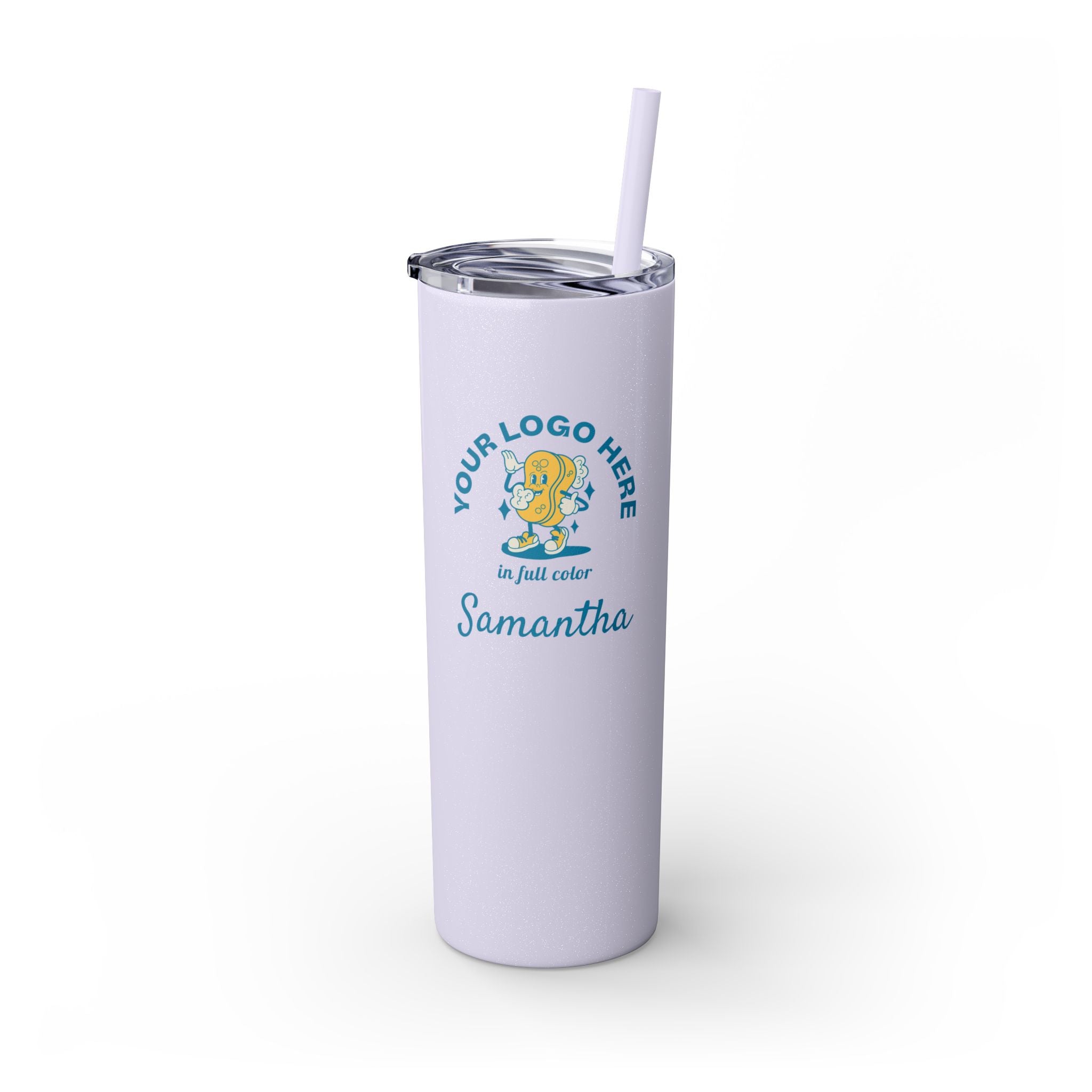 Personalized Skinny Tumbler with Straw - 20oz - Your Logo, Your Brand