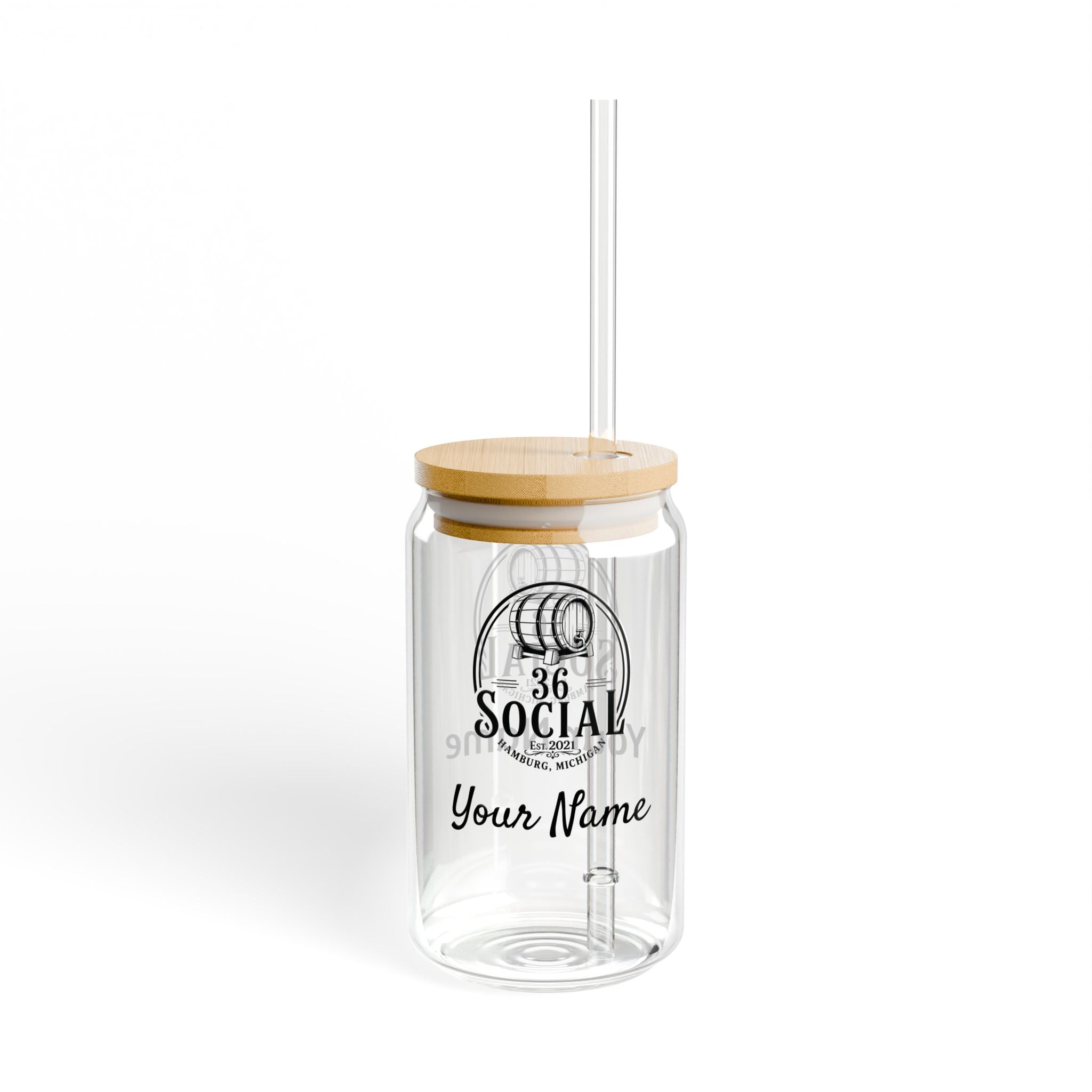 Sipper Glass with Straw - 16oz - 36 Social