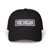 Michigan Bold & Square White Embroidery Dad Cap