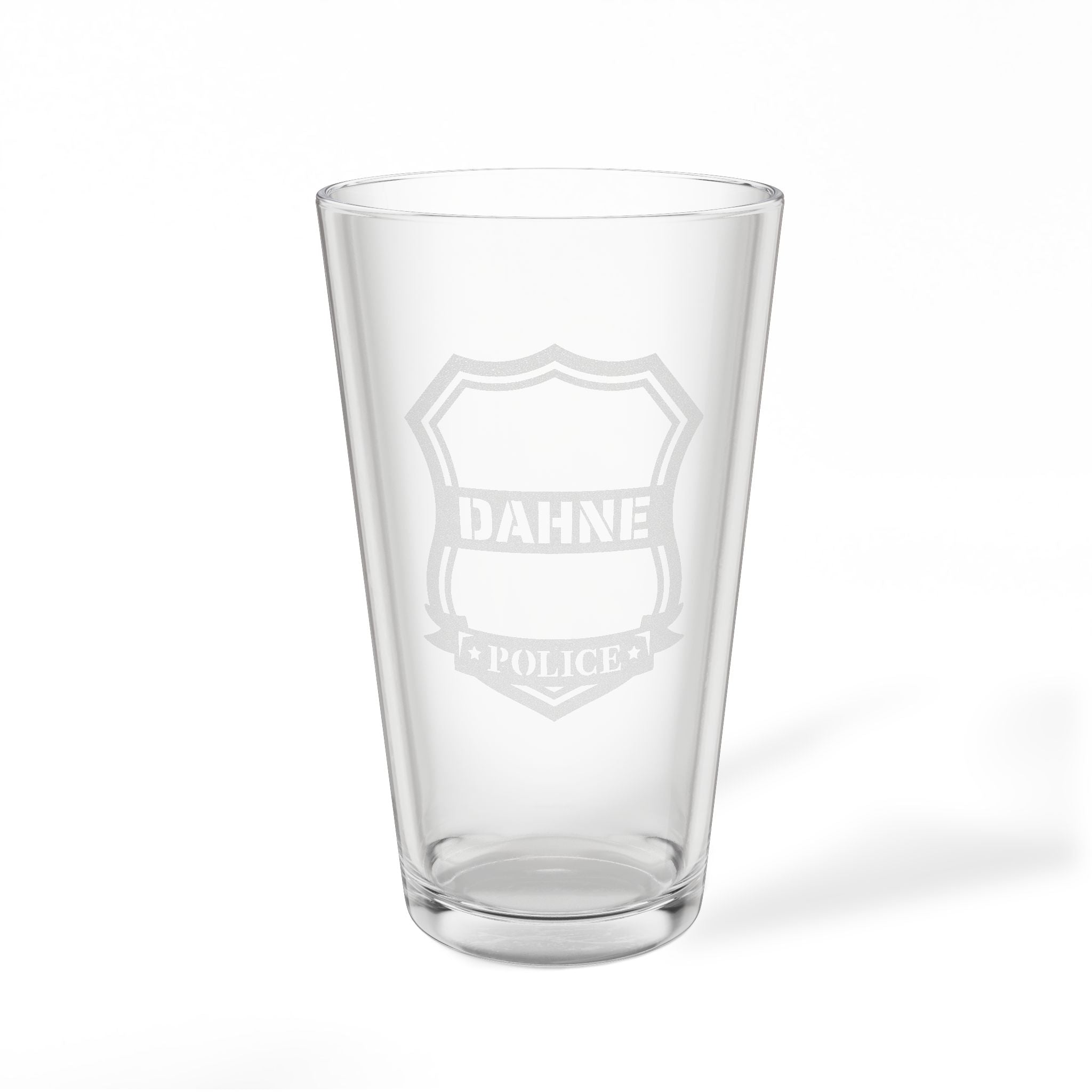 Police Monogram Personalized Engraved 16oz Pint Mixing Glass