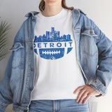 Detroit Football Skyline Blue Basic T-Shirt - Unisex