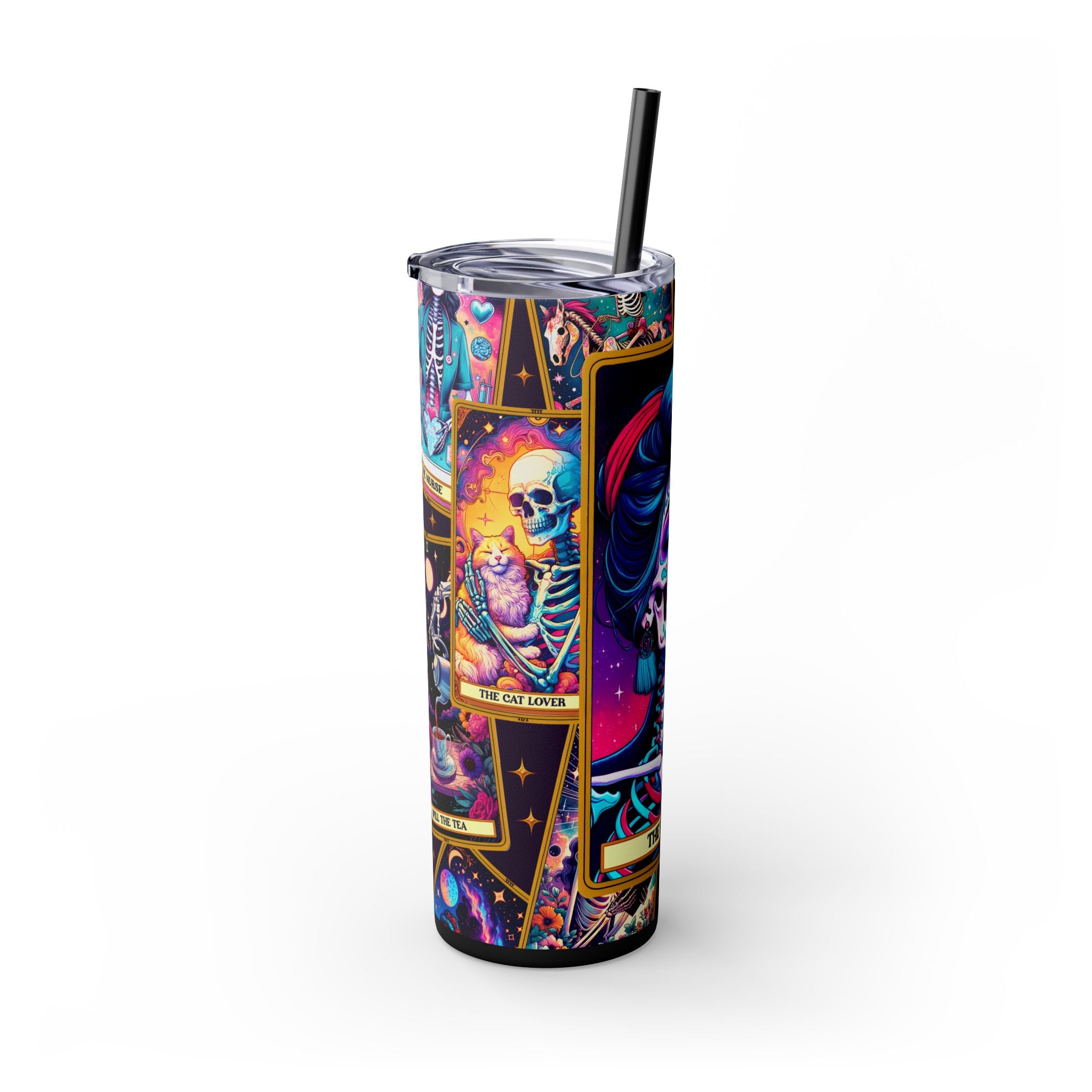 The Mood 3 Skinny Steel Tumbler with Straw, 20oz