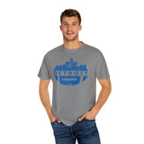 Detroit Football Skyline Blue Premium T-Shirt - Unisex