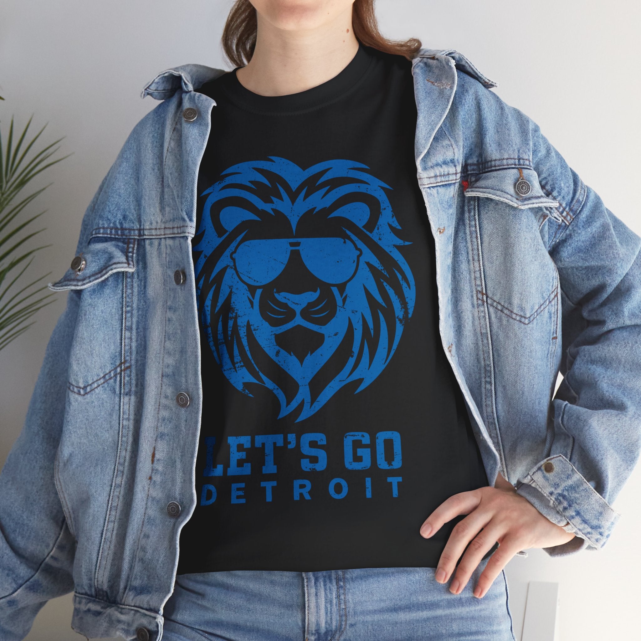 Let's Go Detroit Lion Blue Basic T-Shirt - Unisex