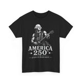 Monochrome Rocker America 250 Anniversary Distressed Patriotic Basic T-Shirt - Unisex