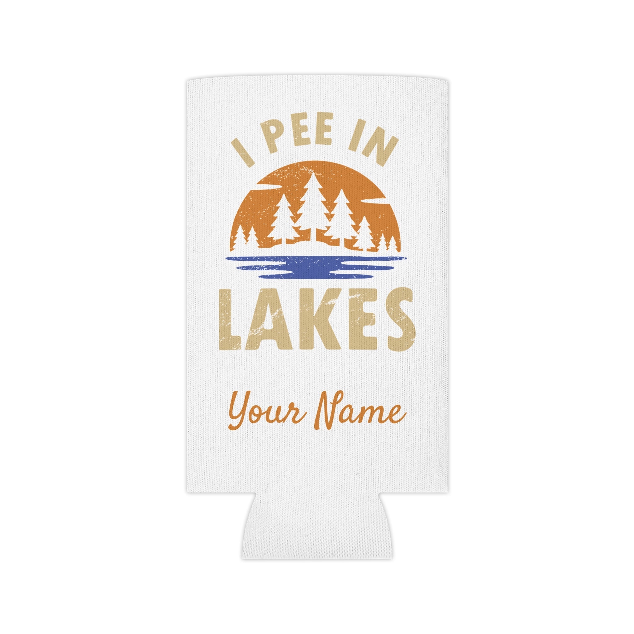 Can Cooler - Skinny - I Pee In Lakes Retro Sun