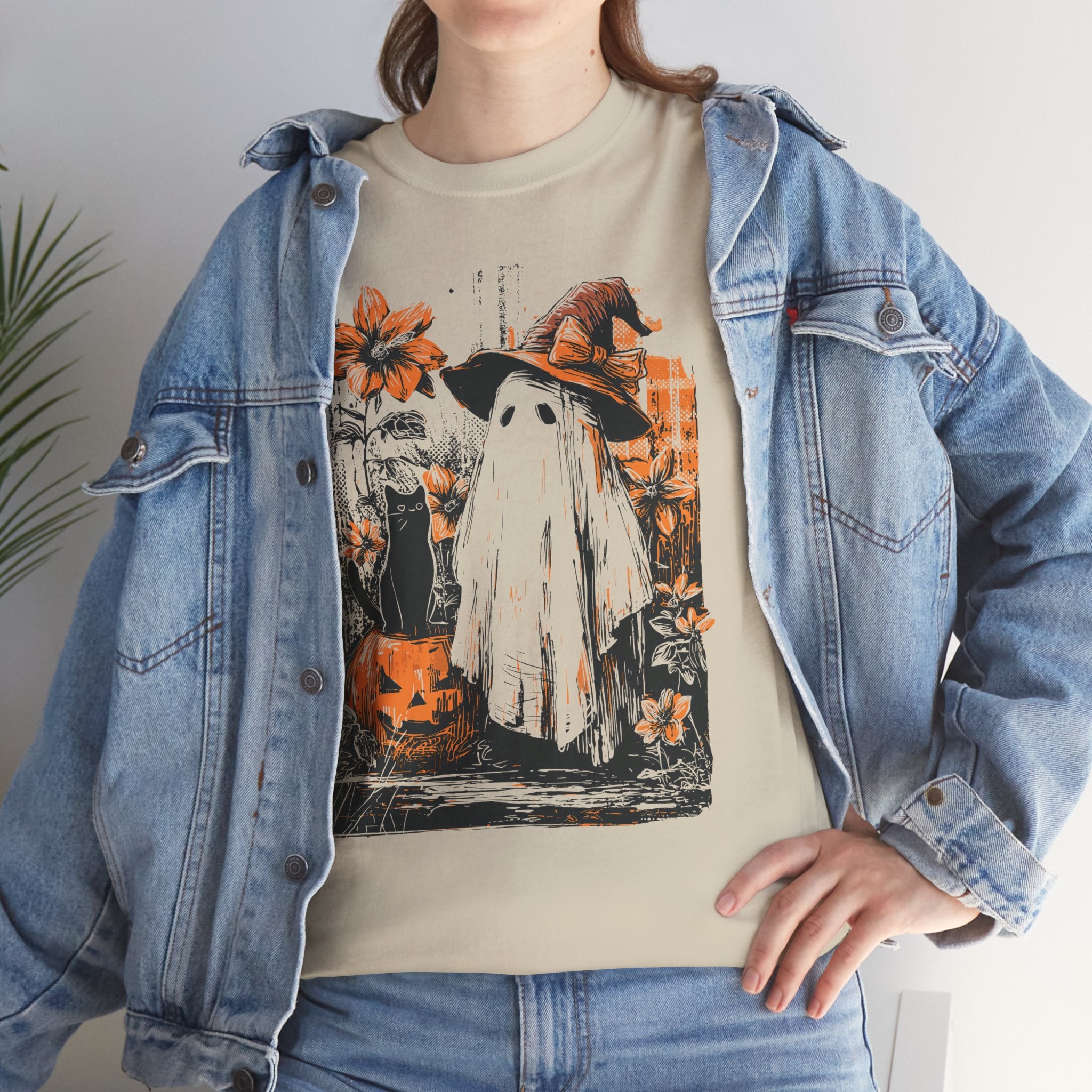 Ghost & Cat Black Basic T-Shirt - Unisex