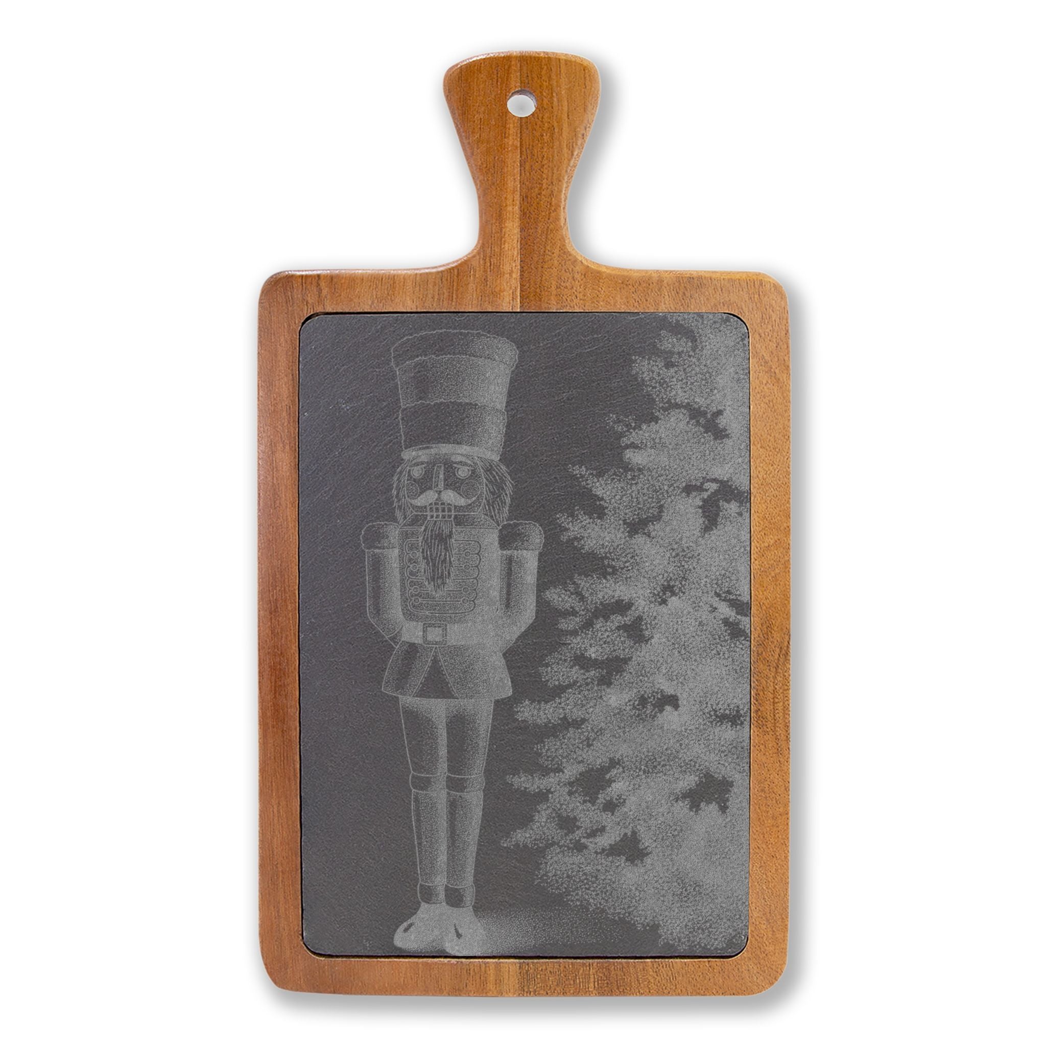 Nutcracker by Tree Engraved Slate Charcuterie Board with Handle