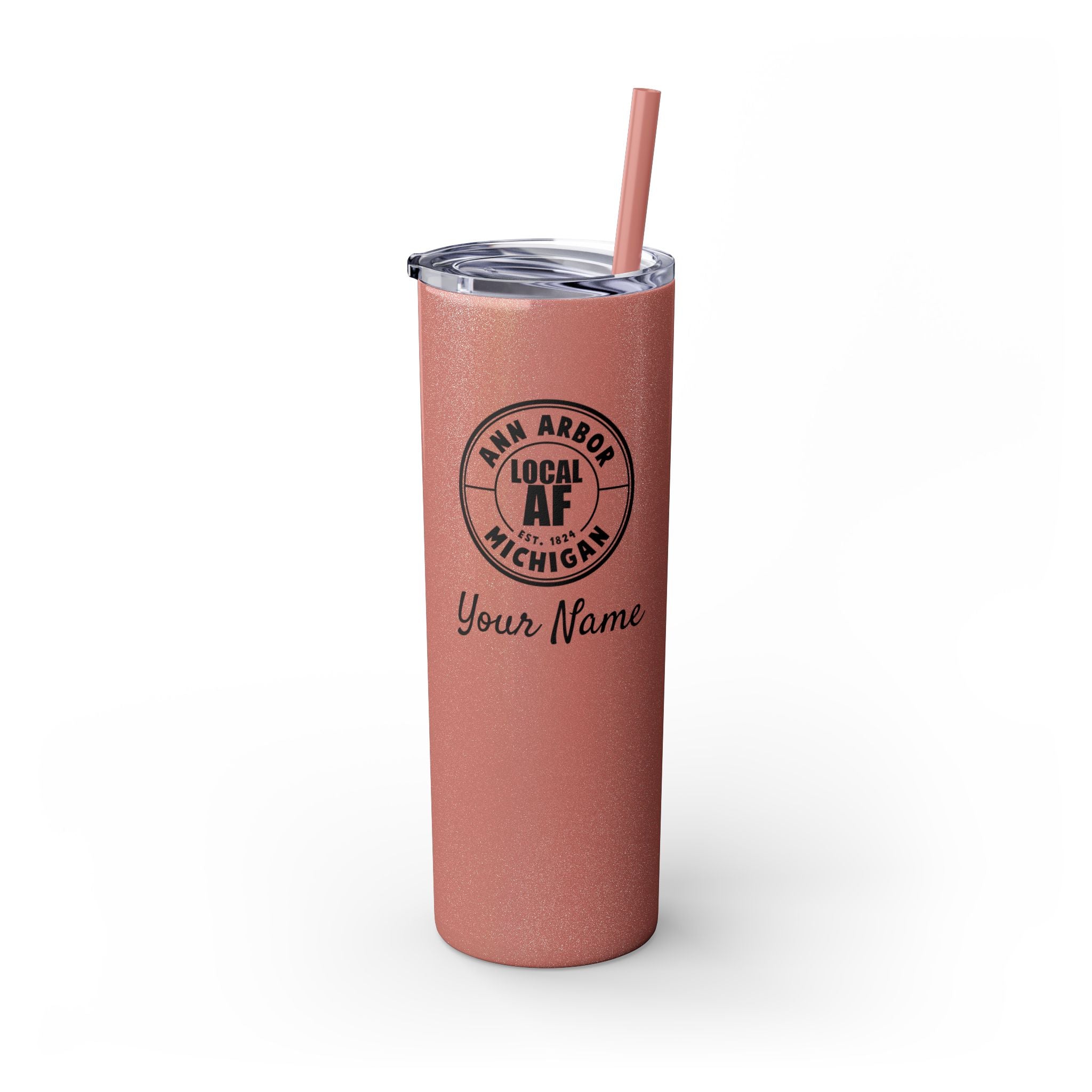 Ann Arbor Local AF Skinny Steel Tumbler with Straw - 20oz