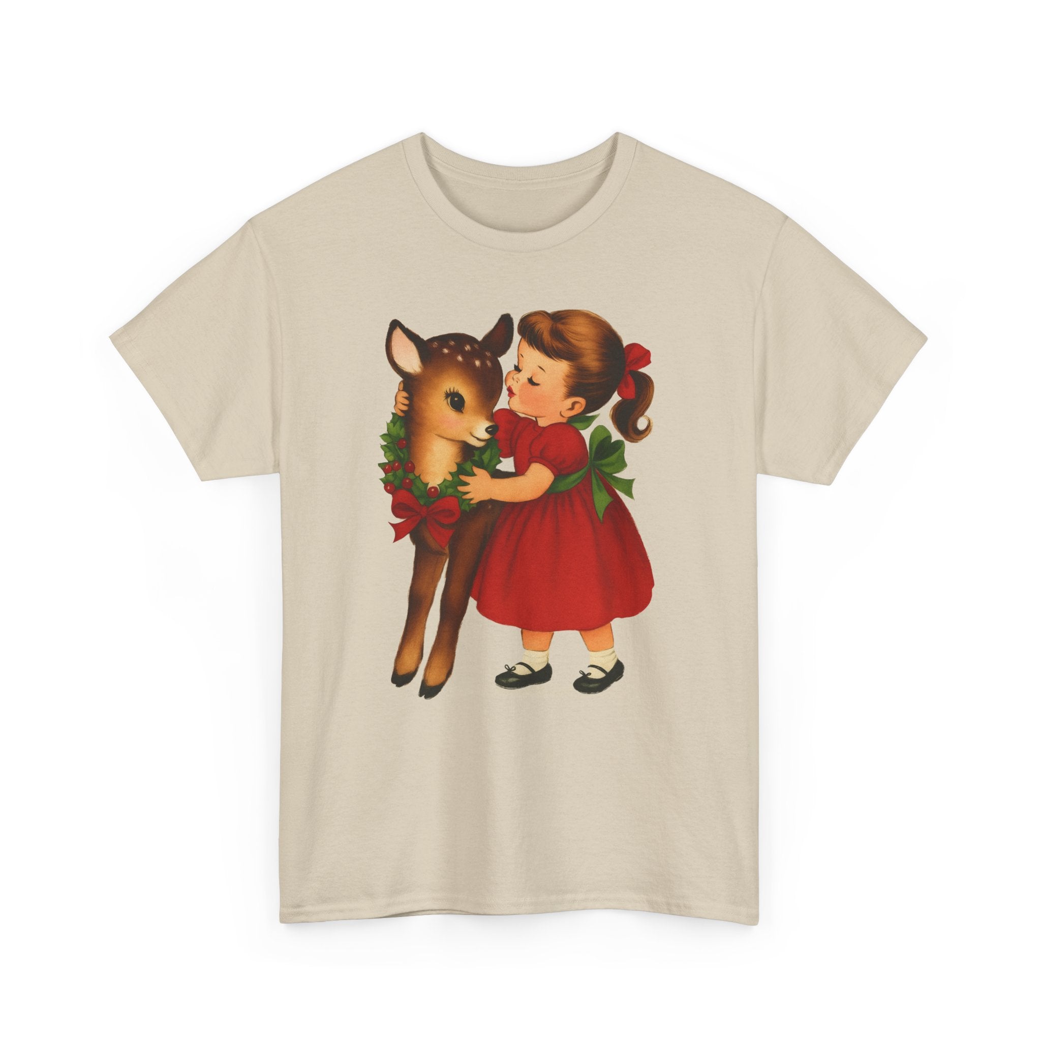 Girl Hugging Fawn Basic T-Shirt - Unisex